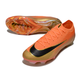 Chuteira Campo Nike Air Zoom Mercurial Vapor 16 Elite FG Laranja e Dourado